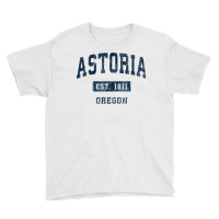 Astoria Oregon Or Vintage Sports Established Navy Design T Shirt Youth Tee | Artistshot