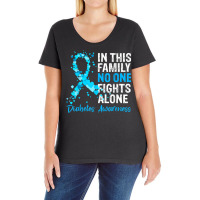 In This Family No One Fights Diabetes Alone Warrior Type 1 T Shirt Ladies Curvy T-shirt | Artistshot