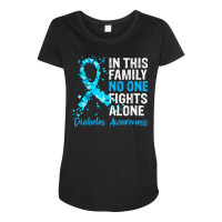 In This Family No One Fights Diabetes Alone Warrior Type 1 T Shirt Maternity Scoop Neck T-shirt | Artistshot