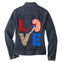 Kidney Organ Donation Love Dialysis Patients Nurse Nursing Ladies Denim Jacket | Artistshot