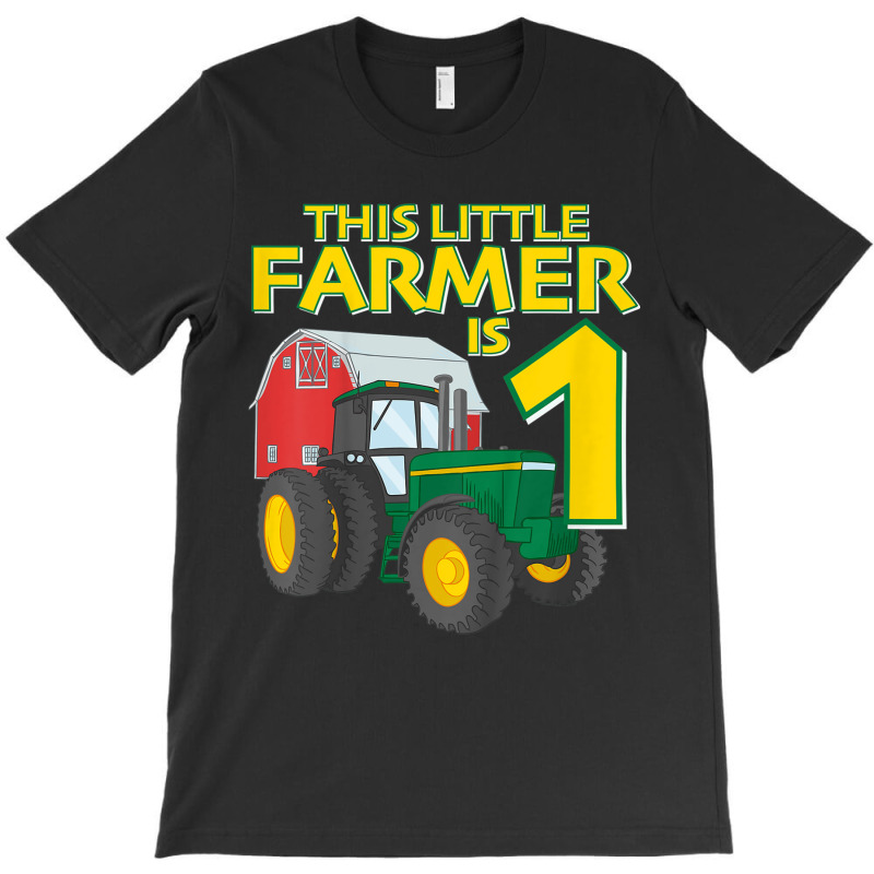 Kids 1 Year Old Green Farm Tractor Birthday Party Farmer 1st Gift T-shirt | Artistshot