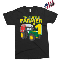 Kids 1 Year Old Green Farm Tractor Birthday Party Farmer 1st Gift Exclusive T-shirt | Artistshot