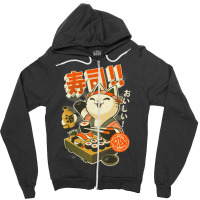 Sushi Chef Cat - Funny Restaurant Kitty - Japanese Food Zipper Hoodie | Artistshot