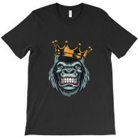 Gorilla King Ferocious Gorilla On With Crown Christmas Gifts T-shirt | Artistshot