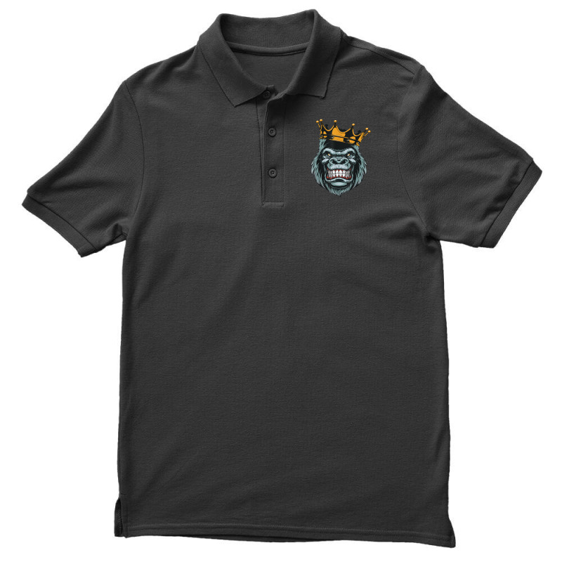 Gorilla King Ferocious Gorilla On With Crown Christmas Gifts Men's Polo Shirt | Artistshot