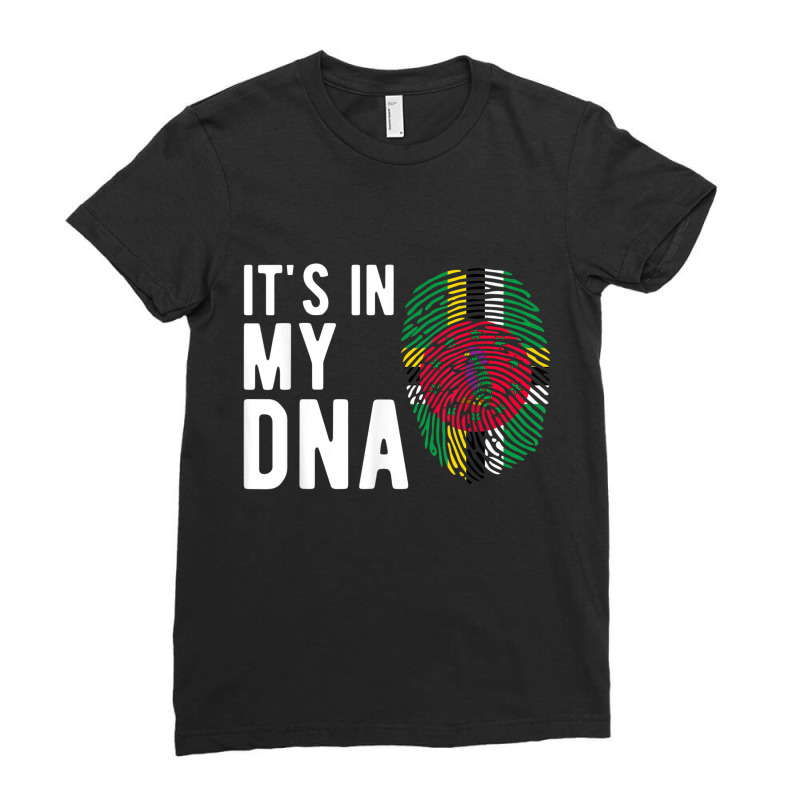 It's In My Dna Dominica Flag Dominican Gift Ladies Fitted T-Shirt by HeidiLeeBoardman | Artistshot