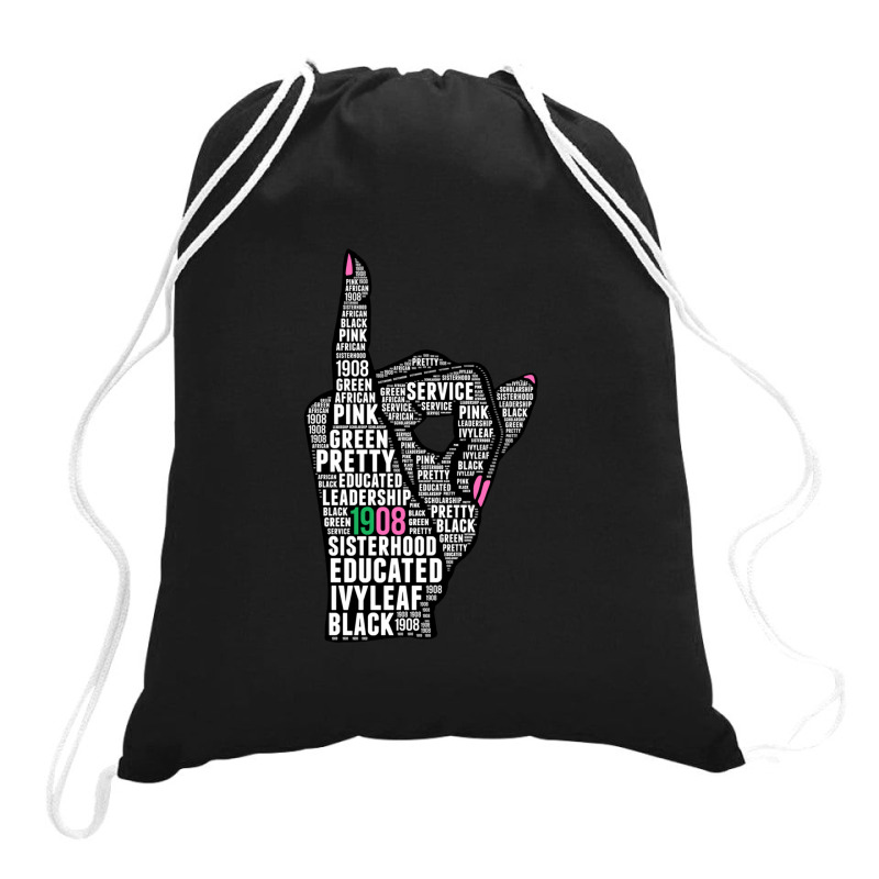 J15 Founder's Day Aka Women Hand Sign Words Sweatshirt Drawstring Bags | Artistshot