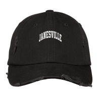 Janesville Wisconsin Wi Varsity Style White Text T Shirt Vintage Cap | Artistshot