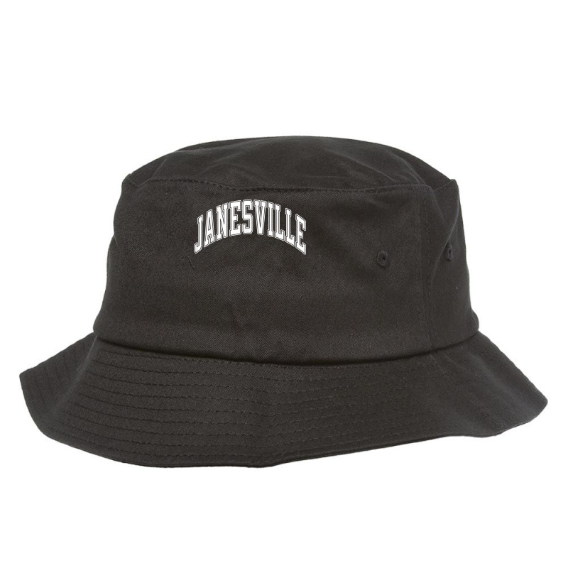 Janesville Wisconsin Wi Varsity Style White Text T Shirt Bucket Hat by ormtbkluss | Artistshot