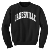 Janesville Wisconsin Wi Varsity Style White Text T Shirt Youth Sweatshirt | Artistshot