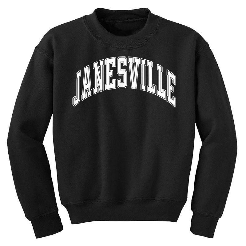 Janesville Wisconsin Wi Varsity Style White Text T Shirt Youth Sweatshirt by ormtbkluss | Artistshot