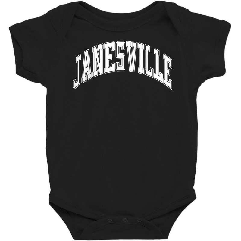 Janesville Wisconsin Wi Varsity Style White Text T Shirt Baby Bodysuit by ormtbkluss | Artistshot