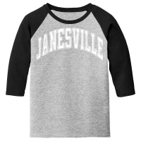 Janesville Wisconsin Wi Varsity Style White Text T Shirt Youth 3/4 Sleeve | Artistshot