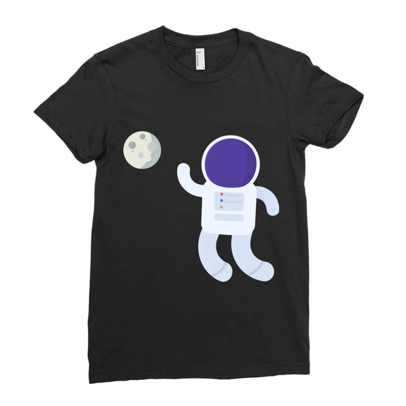 Astronaut And Moon Ladies Fitted T-Shirt by joyo bobs | Artistshot