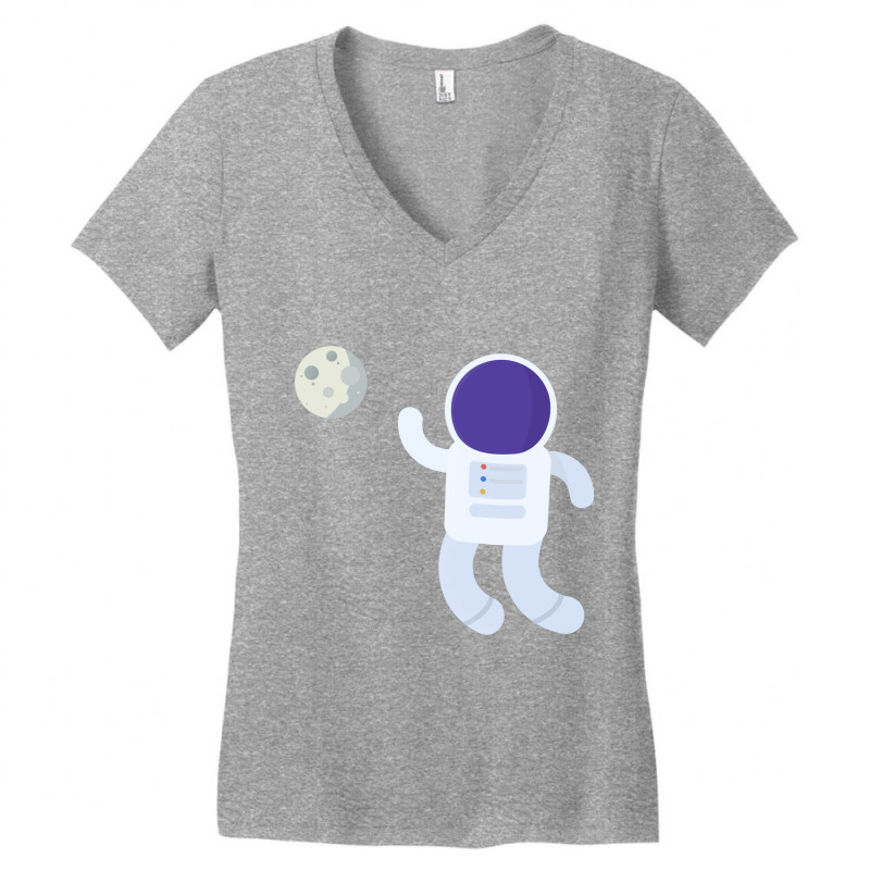 Astronaut And Moon Women's V-Neck T-Shirt by joyo bobs | Artistshot