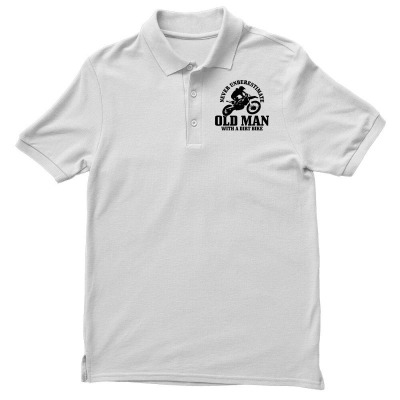 Mens Never Underestimate An Old Man With A Dirt Bike Motocross T Shirt Men's Polo Shirt Designed By Xayah859