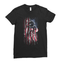 Astronaut Flag Ladies Fitted T-shirt | Artistshot