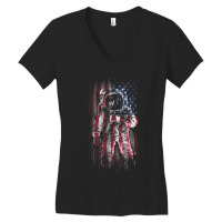 Astronaut Flag Women's V-neck T-shirt | Artistshot