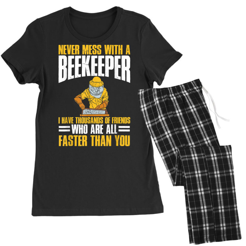 Mens Beekeeping Never Mess With A Beekeeper Honey Comb Apiarist T Shir Women's Pajamas Set by nyce | Artistshot