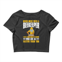 Mens Beekeeping Never Mess With A Beekeeper Honey Comb Apiarist T Shir Crop Top | Artistshot