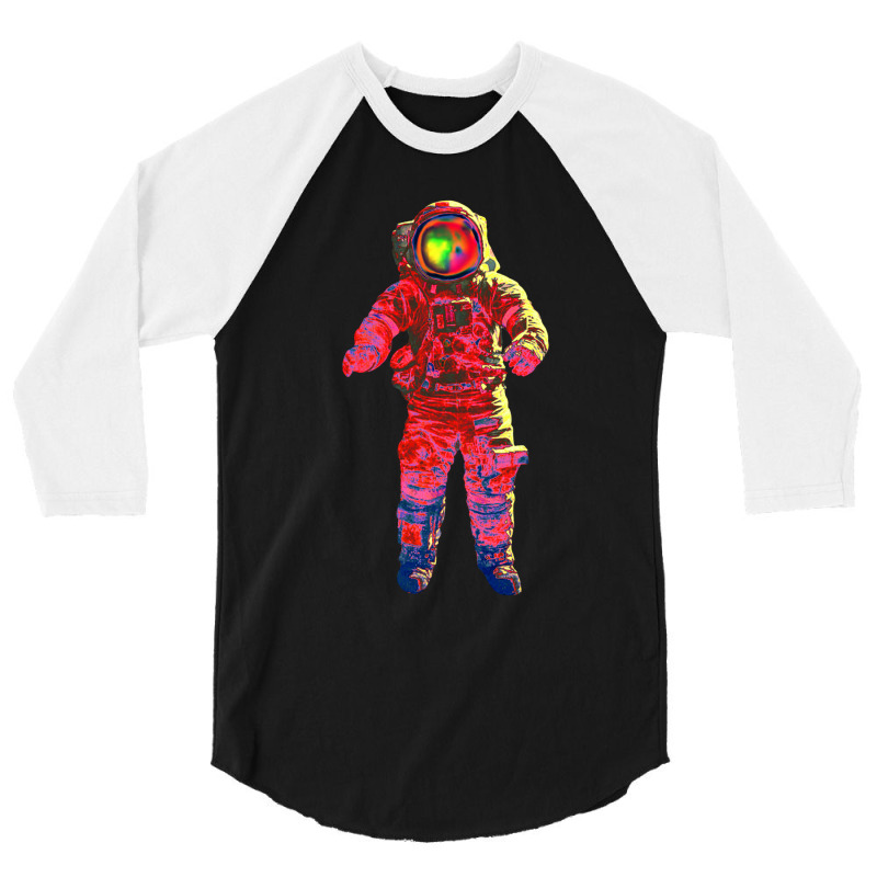 Astronaut Pop Art Red 3/4 Sleeve Shirt | Artistshot