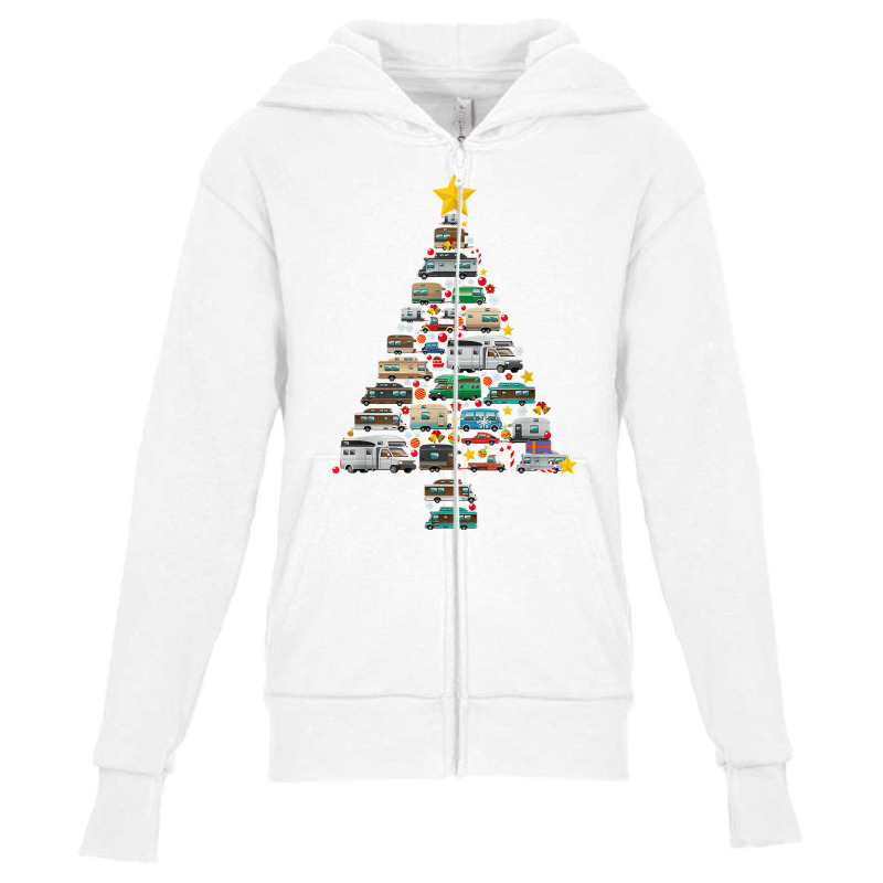 Camping Trailer Christmas Tree Camper Caravan Rv Van Xmas T Shirt Youth Zipper Hoodie by nejnda | Artistshot