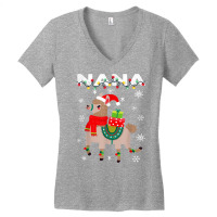 Nana Unny Christmas Llama Lights Matching Family Gifts T Shirt Women's V-neck T-shirt | Artistshot