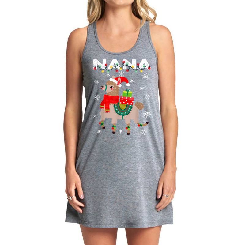 Nana Unny Christmas Llama Lights Matching Family Gifts T Shirt Tank Dress by enaqr0esch | Artistshot