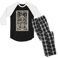 King Pakal's Spaceship, Mayan Time Traveler Ancient Carving Men's 3/4 Sleeve Pajama Set | Artistshot