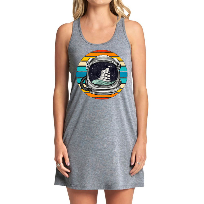 Astronaut And Retro Rainbow Tank Dress | Artistshot