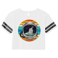 Astronaut And Retro Rainbow Scorecard Crop Tee | Artistshot