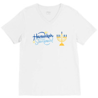 Retro Hanukkah Sameach Jewish Holiday Family Matching T Shirt V-neck Tee | Artistshot