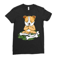 Meditating Dog Lover Yoga Women Corgi Dog Meditation T Shirt Ladies Fitted T-shirt | Artistshot