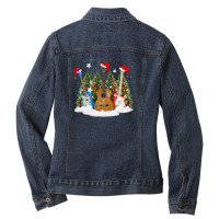 Christmas Guitar Ladies Denim Jacket | Artistshot