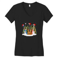 Christmas Guitar Women's V-neck T-shirt | Artistshot