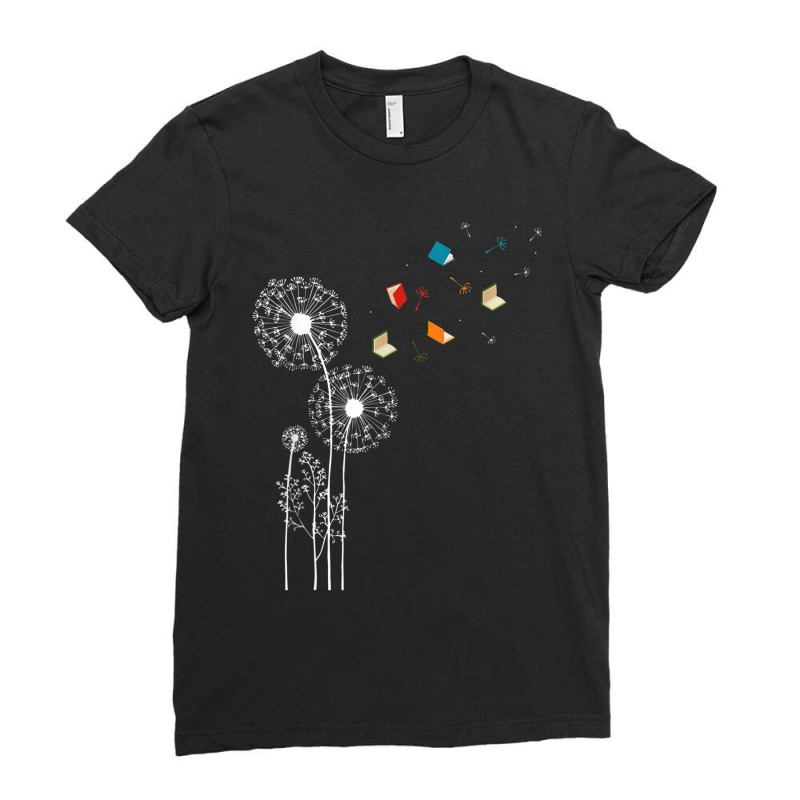 Book Nerd  Dandelion Book Reading Ladies Fitted T-Shirt by KellieRennhack | Artistshot