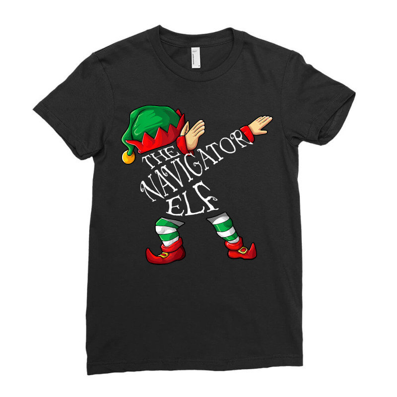 Dabbing Navigator Elf Christmas T Shirt Ladies Fitted T-Shirt by nejnda | Artistshot