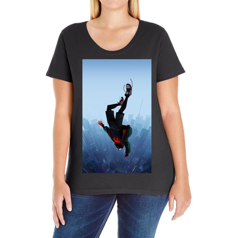 Miles Morales Jump Ladies Curvy T-Shirt by Ruthuhgf | Artistshot