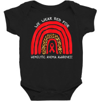 We Wear Red Rainbow For Hemolytic Anemia Awareness T Shirt Baby Bodysuit | Artistshot