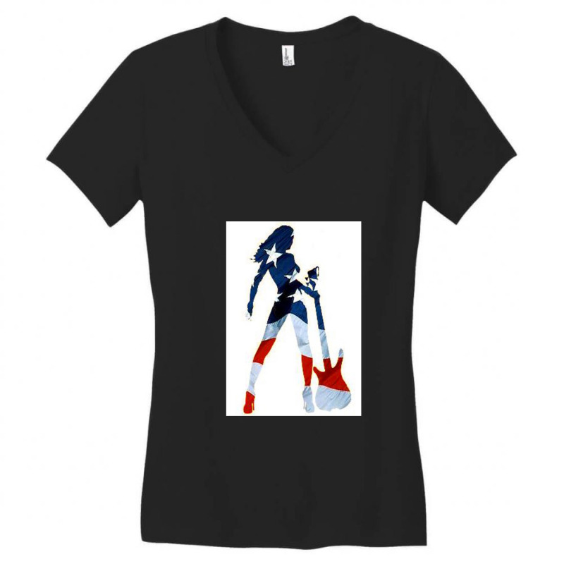 American Woman Women's V-Neck T-Shirt by JenniferKreiser | Artistshot