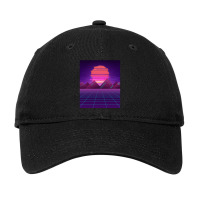 Futuristic Cyberscape Sunset Adjustable Cap | Artistshot