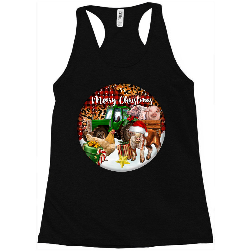 Merry Christmas Farm Animals Racerback Tank by FaDigitalArtStudio | Artistshot