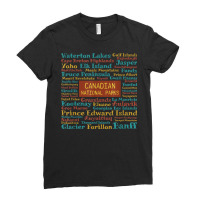 Canadian National Parks List Word Cloud Art Souvenir T Shirt Ladies Fitted T-shirt | Artistshot