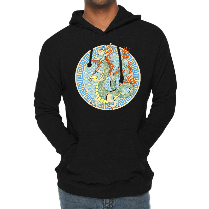 Asian Japanese Oriental Chinese Dragon Eating Ramen T Shirt Lightweight Hoodie | Artistshot