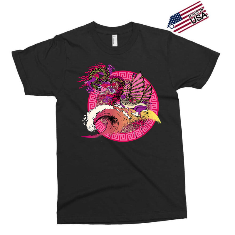 Fantasy Asian Japanese Oriental Dragon Riding Hokusai Wave T Shirt Exclusive T-shirt | Artistshot