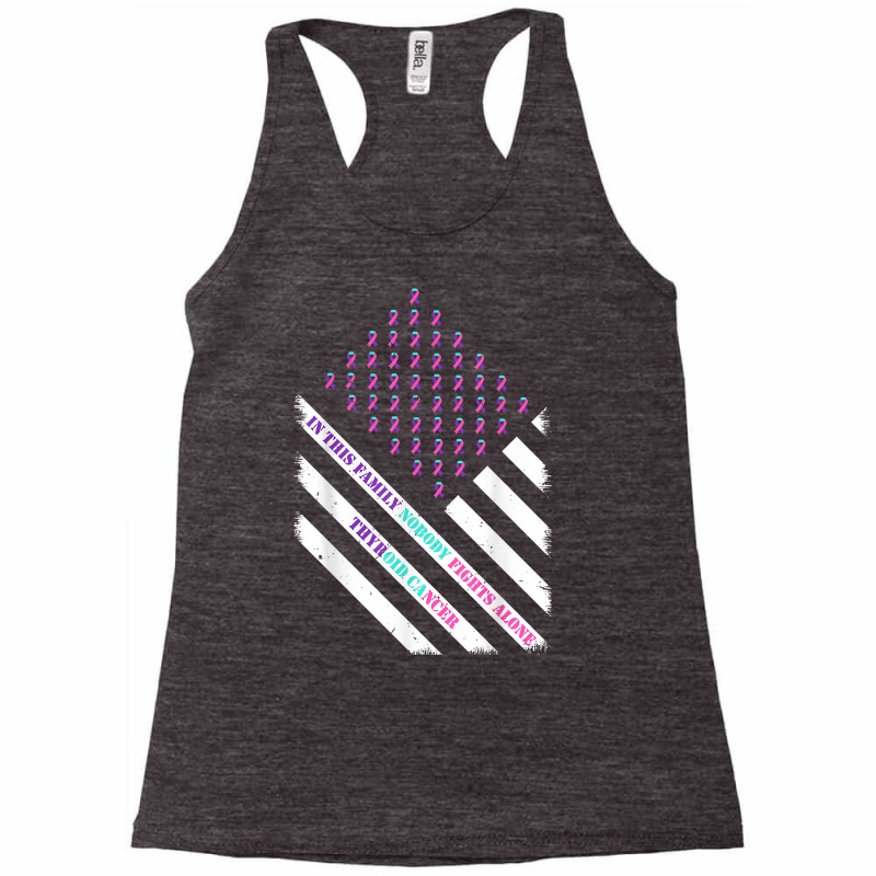 Grunge Teal Pink Purple Ribbons American Flag Nobody Fights T Shirt Racerback Tank by beckiguralk28 | Artistshot