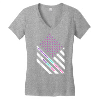 Grunge Teal Pink Purple Ribbons American Flag Nobody Fights T Shirt Women's V-neck T-shirt | Artistshot