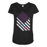 Grunge Teal Pink Purple Ribbons American Flag Nobody Fights T Shirt Maternity Scoop Neck T-shirt | Artistshot