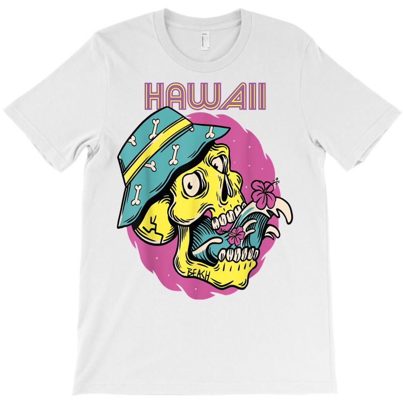 Hawaii Skull Vacation Surfing With Funny Skulls T Shirt T-shirt | Artistshot