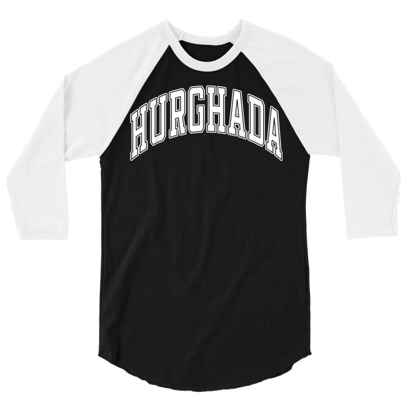 Hurghada Egypt Varsity Style White Text T Shirt 3/4 Sleeve Shirt | Artistshot